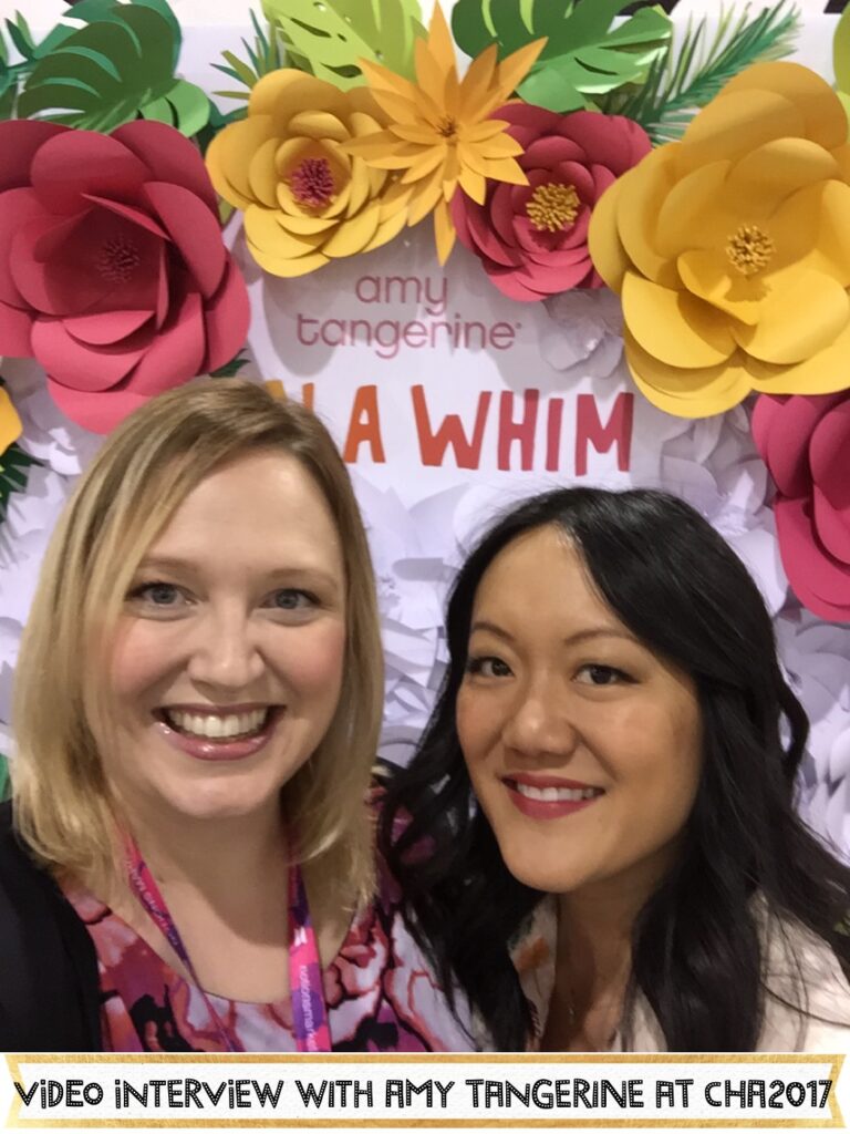 Amy Tangerine gives us a tour of her booth at CHA2017, talks about her new line, On a Whim, and tells us a bit about her book Craft A Life you Love. #CHA2017 #amytangerine #onawhim #scrapbooking #craftalifeyoulove