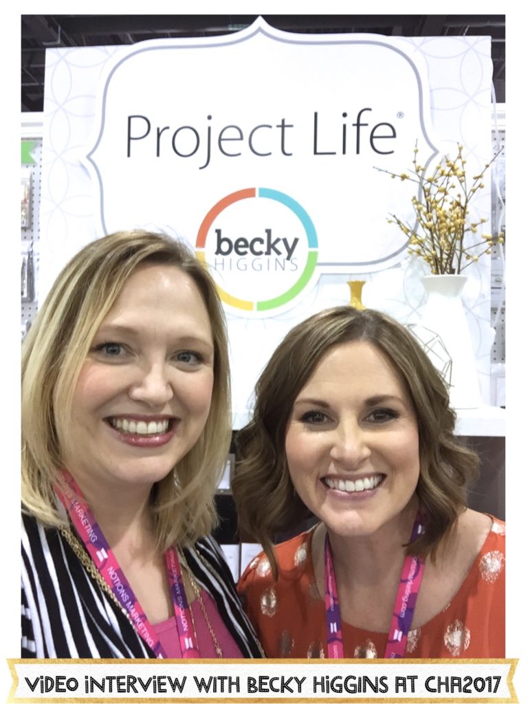 Becky Higgins shares all that's new for Project Life and her new wrapping paper, you'll never guess what it's made of, at CHA2017. #beckyhiggins #cha2017 #scrapbooking #projectlife 
