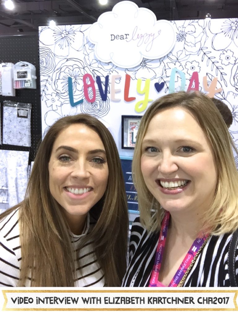 Elizabeth Kartchner from Dear Lizzy shows her new collection Lovely Day at CHA2017 Creativation. #cha2017 #creativation #lovelyday #dearlizzy #elizabethkartchner #scrapbooking #aliceboll #scrapbookwonderland #scraphappy