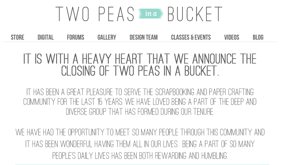 Two Peas in a Bucket closing image