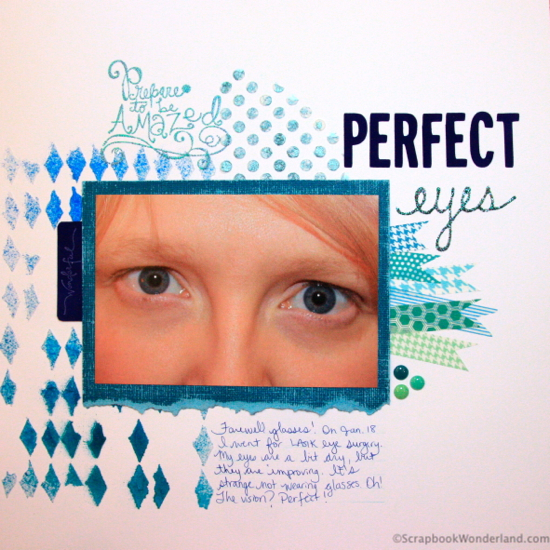 Perfect Eyes Layout created by Alice Boll of https://scrapbookwonderland.com