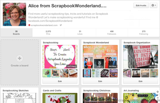 Alice Boll from Scrapbook Wonderland on Pinterest