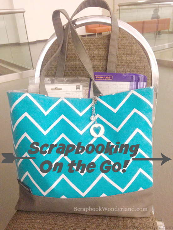 Scrapbooking on the go! Easy tips to learn how to pack everything you need in a shoulder tote.