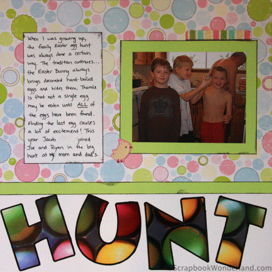 egg hunt layout right page