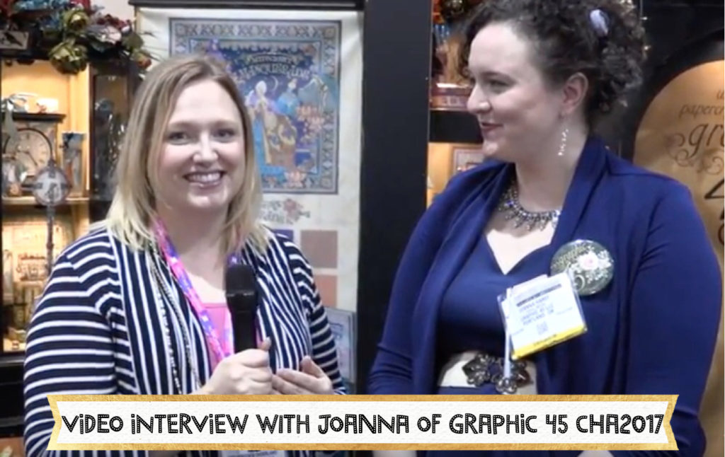 Video interview with Joanna of Graphic 45 at CHA2017 Creativation. #creativation #CHA2017 #graphic45 #midnightmasquerade #naturesketchbook #vintagehollywood #portaitofalady #aliceboll #vintage #crafting #papercraft #retro 