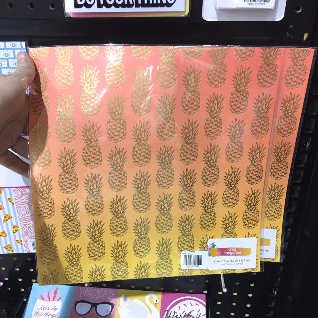 Amy Tangerine's On a Whim specialty paper: gold foil pineapples