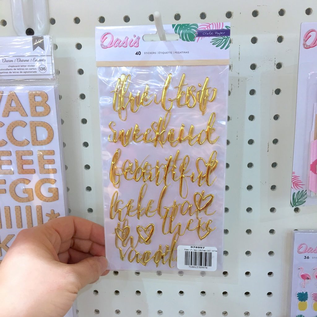 Crate Paper Oasis gold puffy word stickers CHA2017